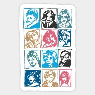 Female faces Sticker